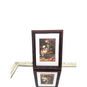 Small Vintage Framed Floral Still life Print